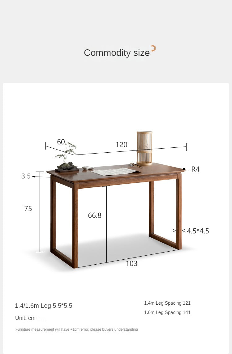 Black Walnut Solid Wood Writing Desk