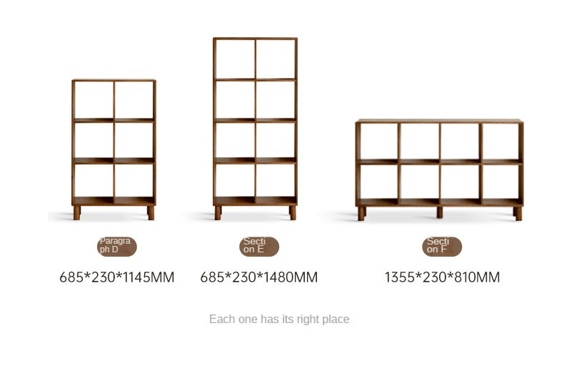 Oak, beech solid wood free combination bookshelf