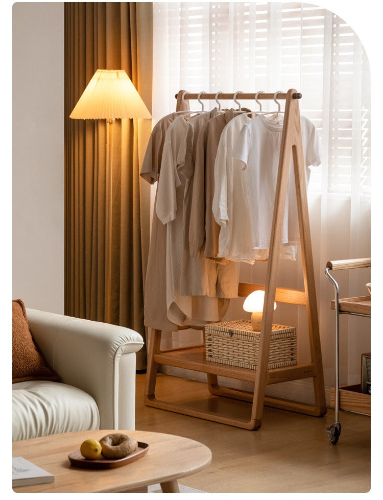 Oak Solid Wood Clothes Hangers Rack