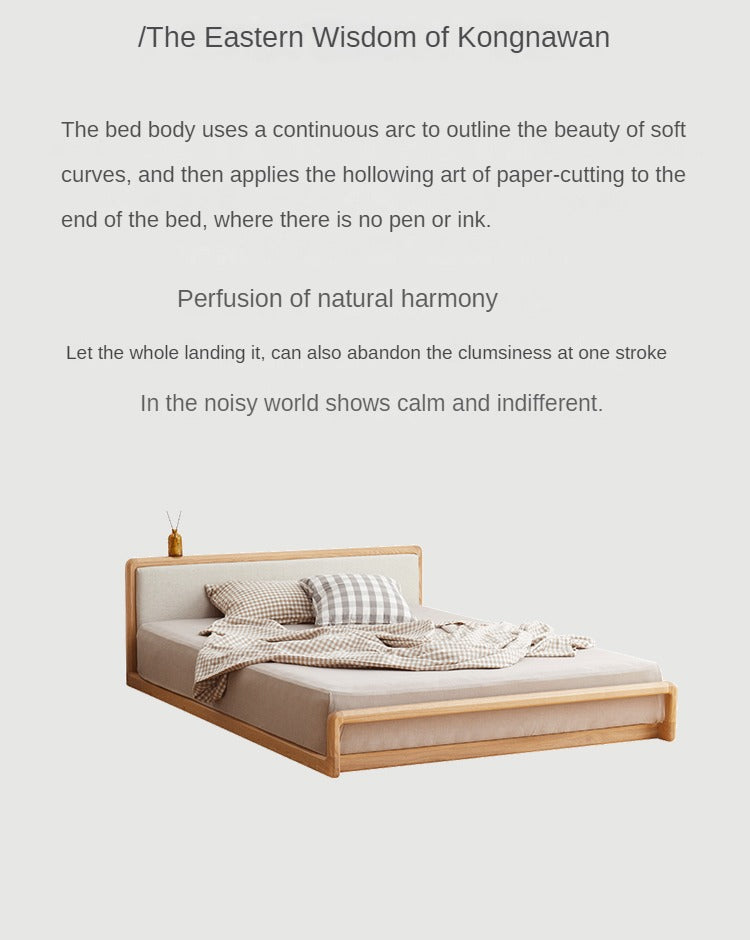 Ash solid wood modern simple Nordic style Platform Bed