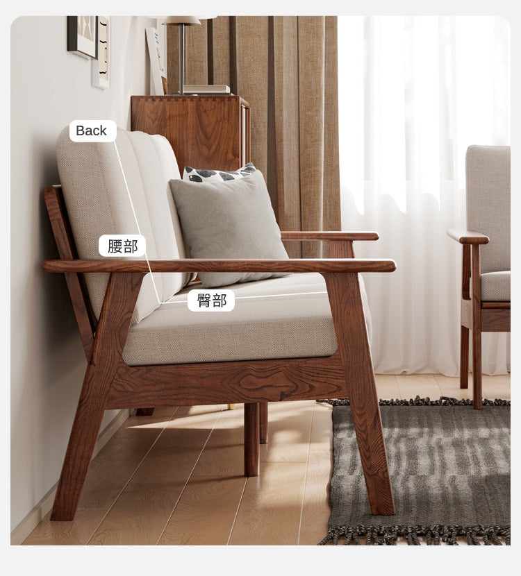 Sofa Oak solid wood walnut color-