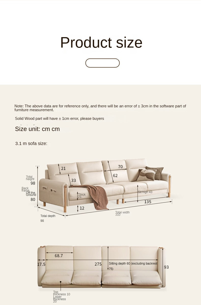 Fabric Straight Sofa Modern Simple