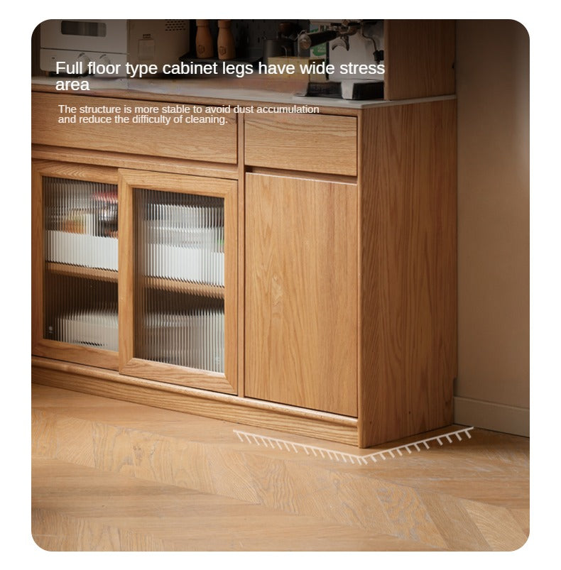 Oak Solid Wood Rock Board Modern Simple Sideboard,