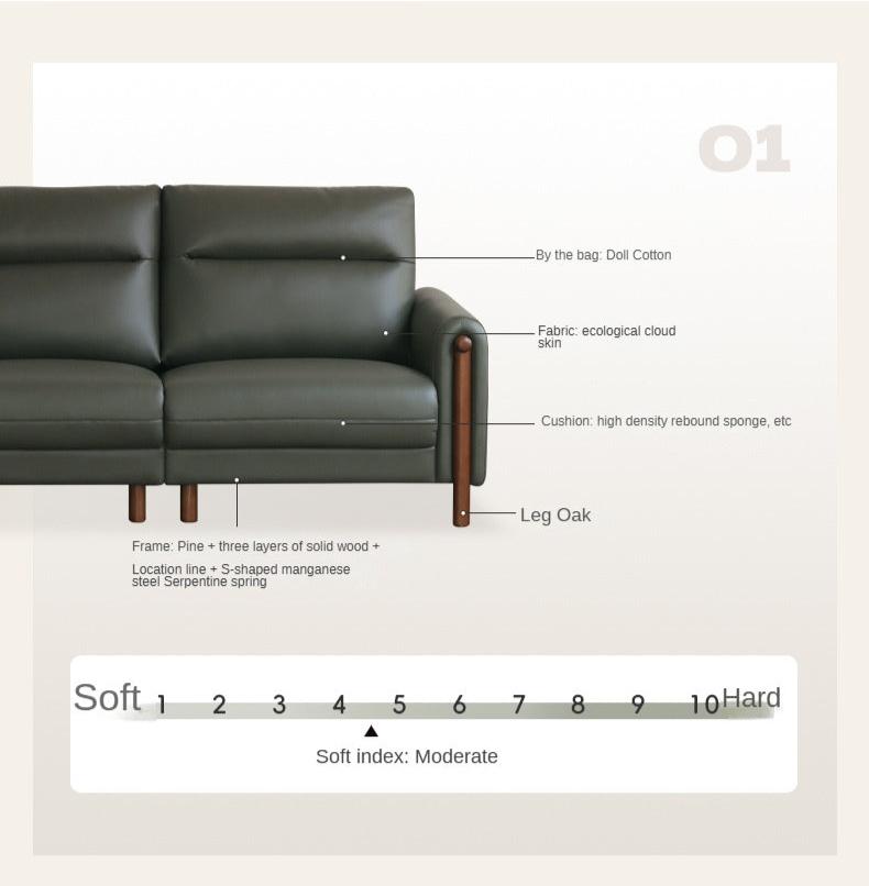 Fabric Straight Sofa Modern Simple