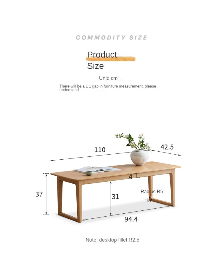 Beech solid wood coffee table ,bay window table"