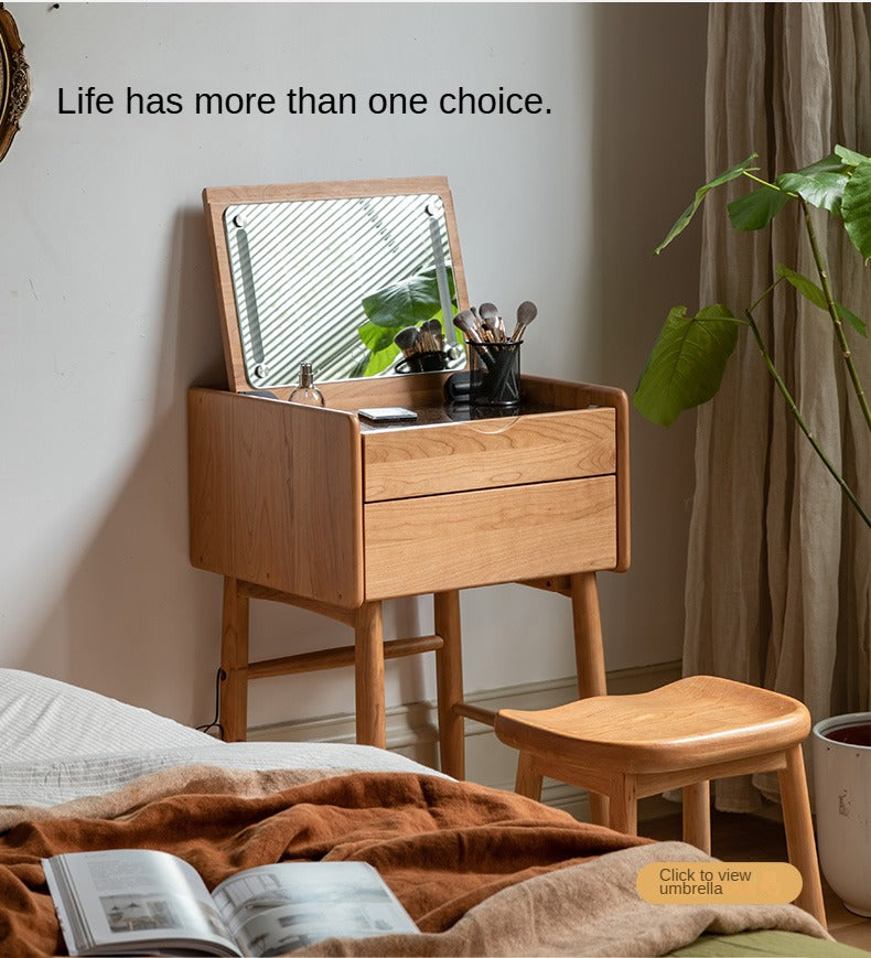 Black walnut Solid wood mirror dressing table