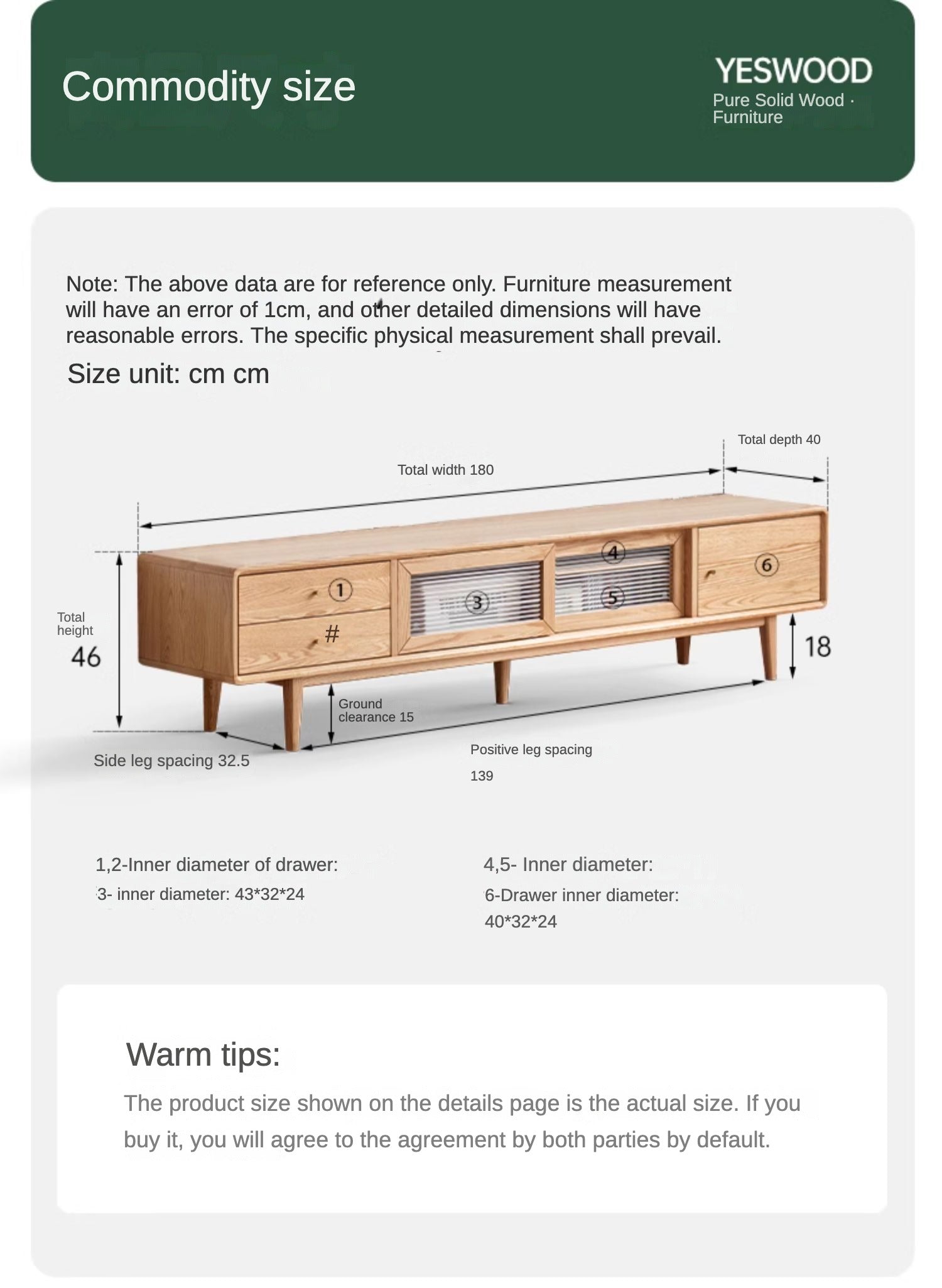 Oak Solid Wood TV Stand Sliding Door: