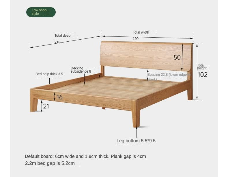 Oak Solid wood Bed Nordic Modern