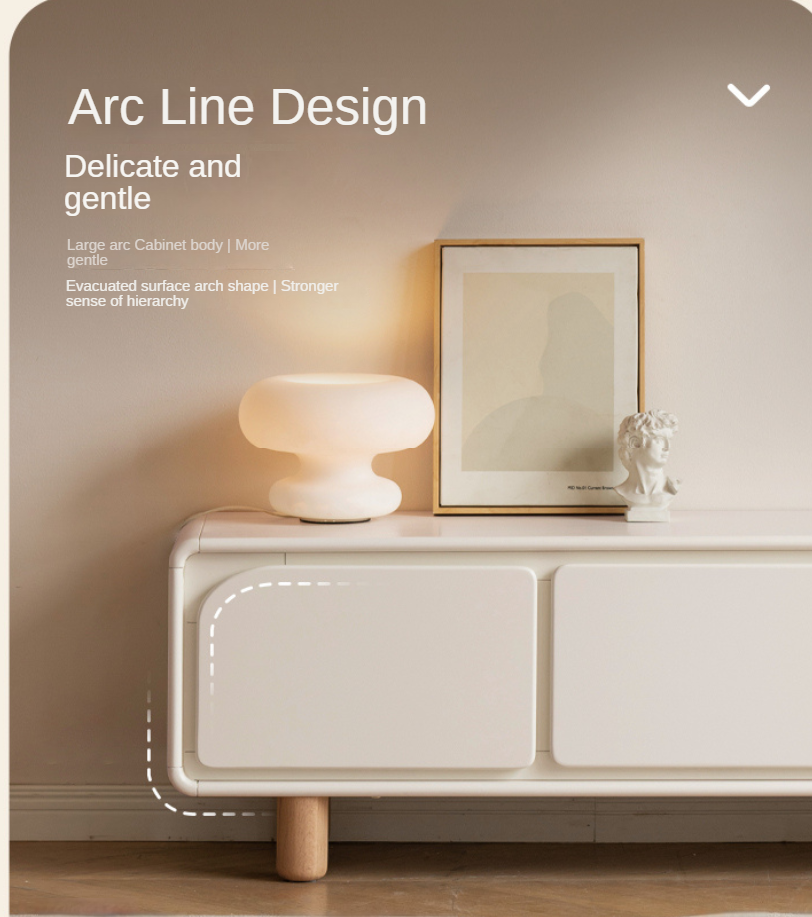 Solid RubberWood TV Cabinet with Drawers.