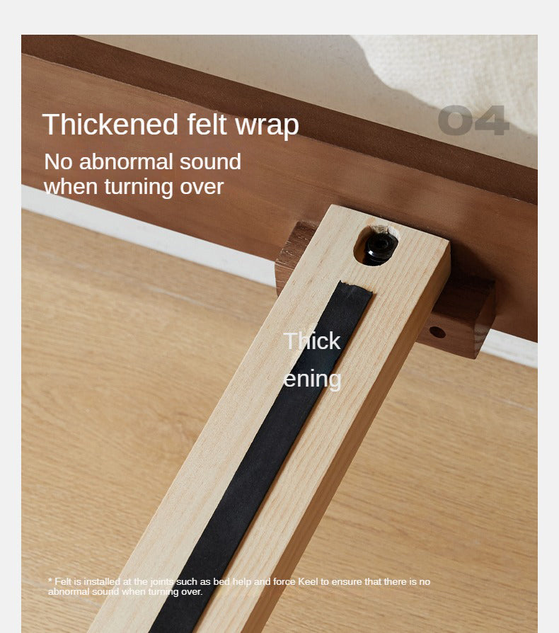 Oak Solid Wood Fabric Soft Bed