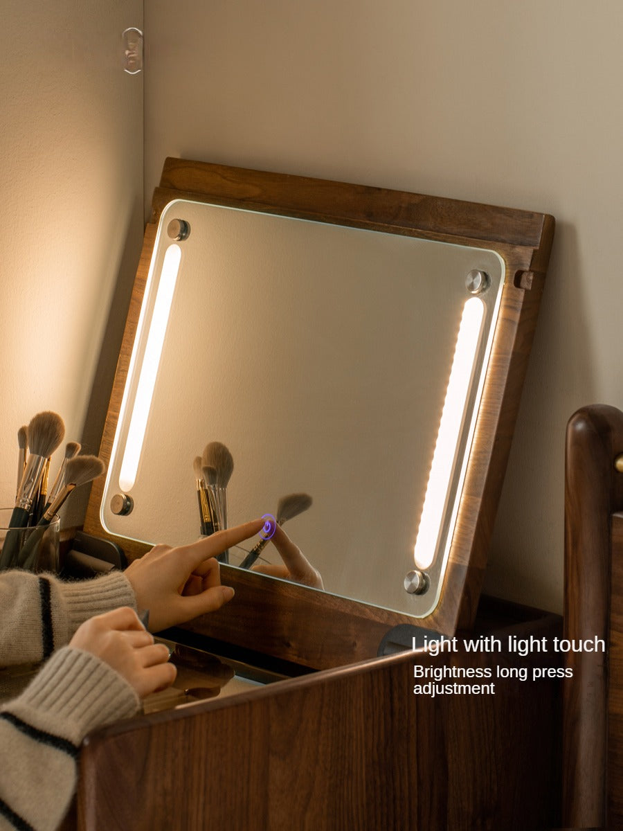 Black walnut Solid wood mirror dressing table