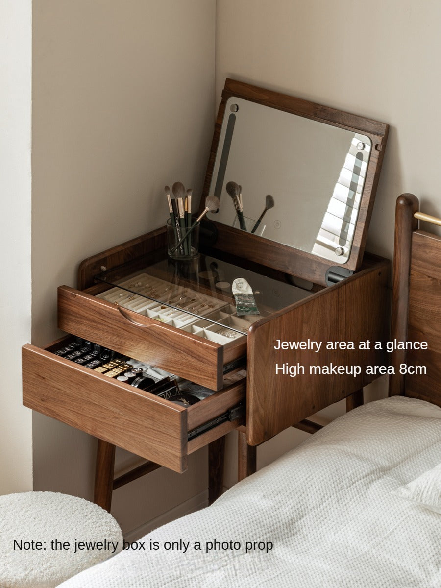 Black walnut Solid wood mirror dressing table