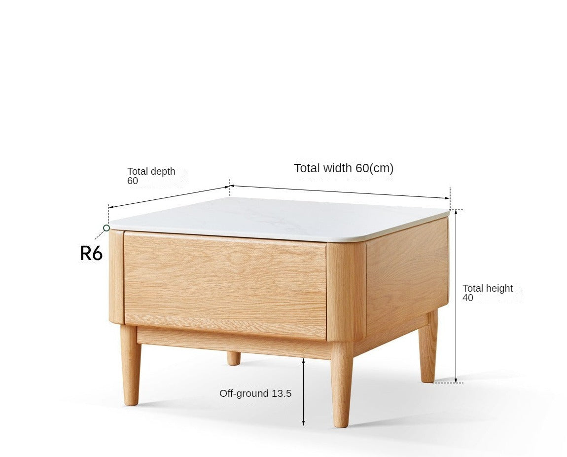 Oak Solid wood combination slate coffee table"