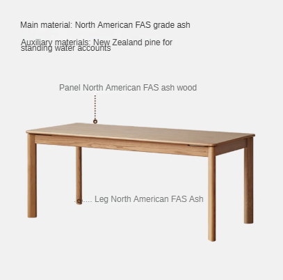 Ash, Oak solid wood long dining table