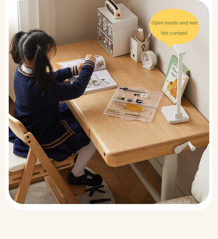 Beech Solid Wood Children's Modern Lift Study Table