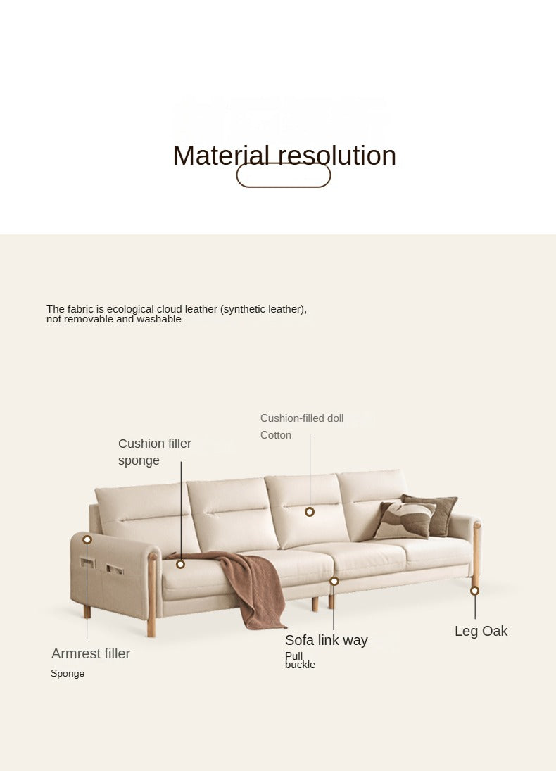 Fabric Straight Sofa Modern Simple