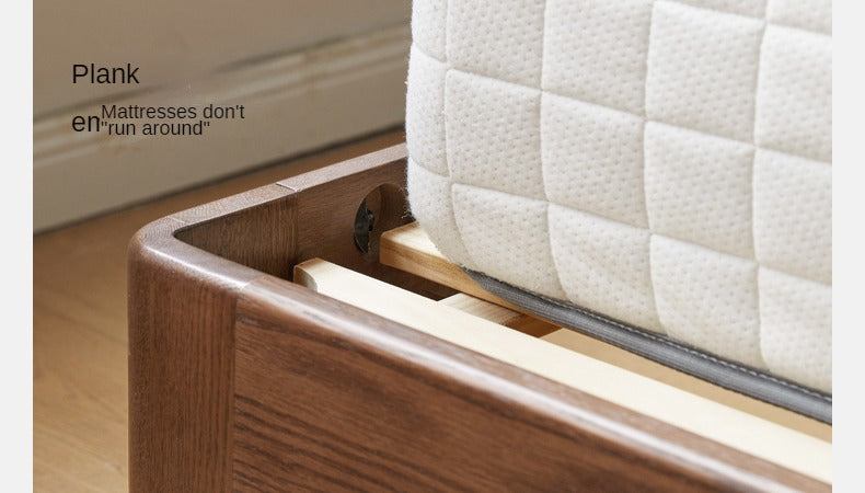 Oak Solid Wood Fabric Soft Bed