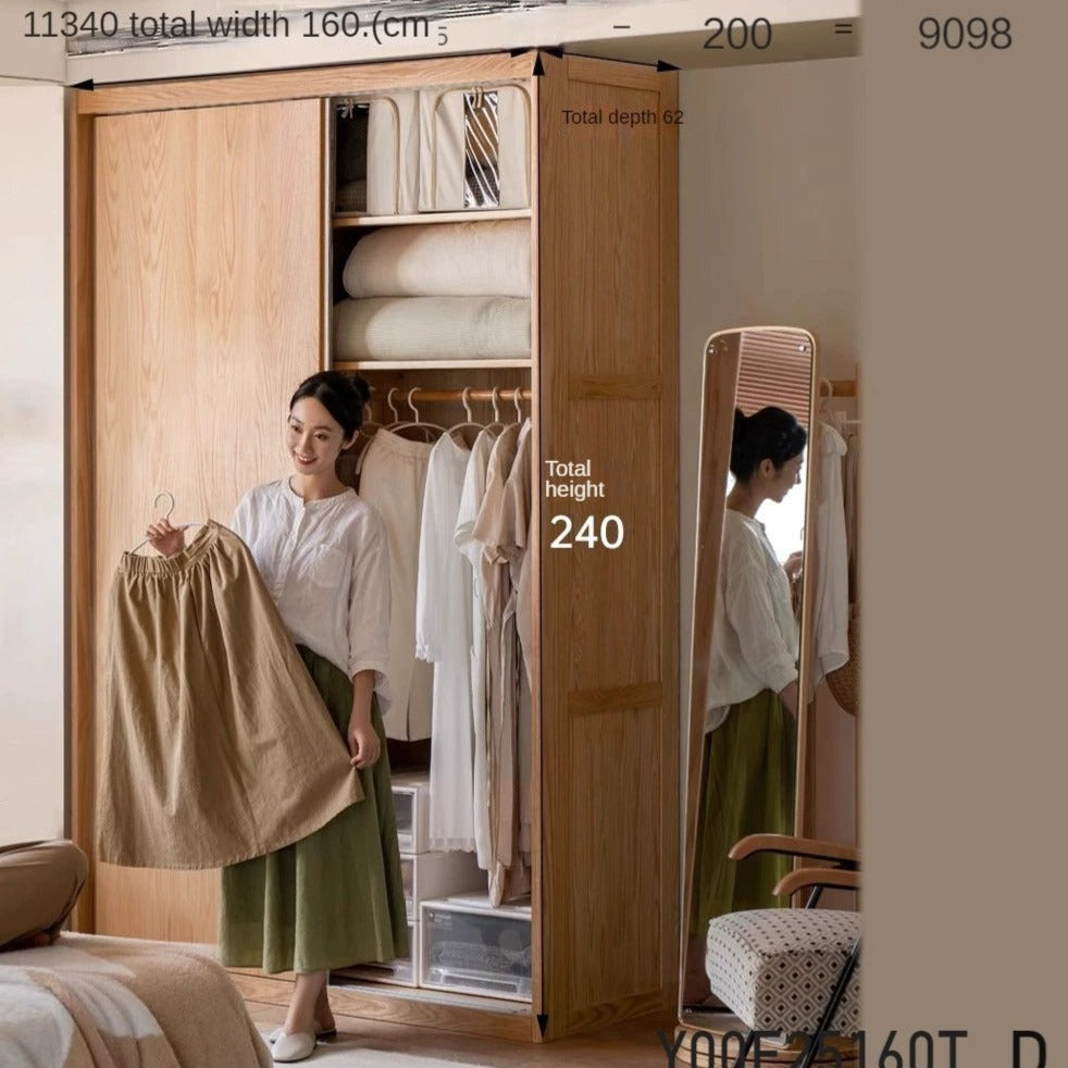 Oak solid wood sliding door wardrobe "