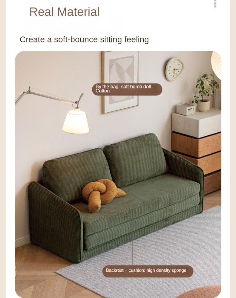 Fabric floor folding dual-purpose sofa