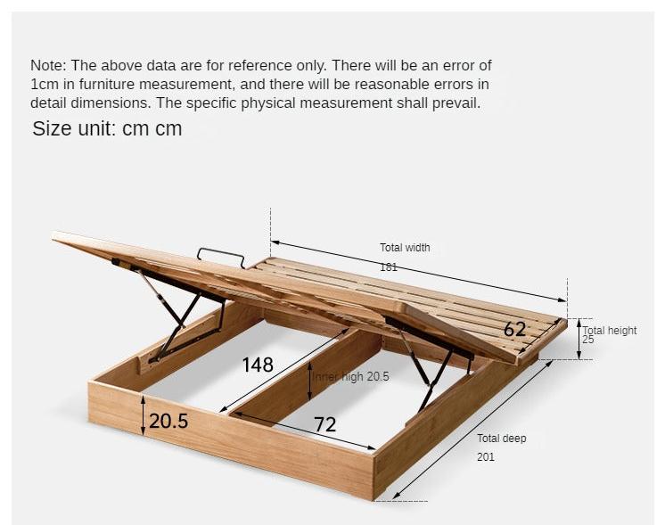 Pine Solid Wood platform bed, headboard-free bed Suspended Bed<