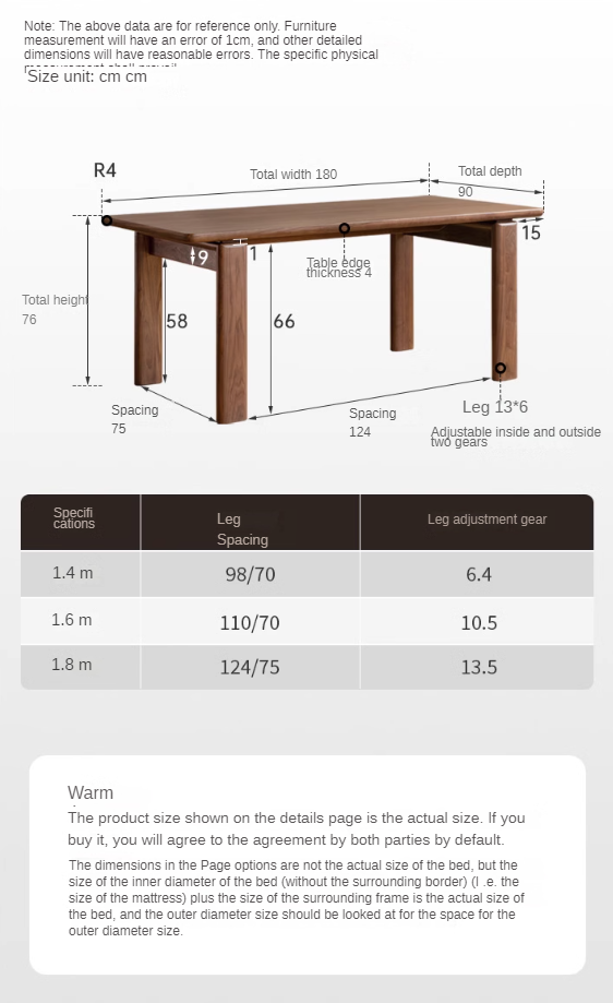 Black Walnut Solid Wood Modern Dining Table