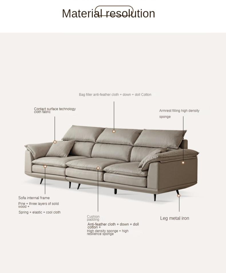 Fabric Modern Three Seat Down Sofa