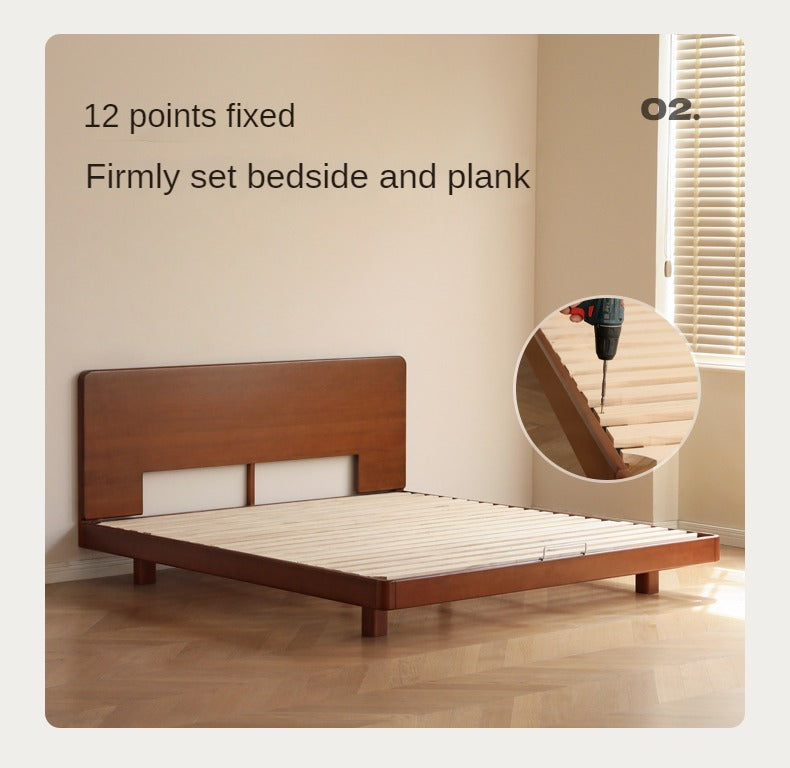 Poplar solid wood retro edge bed<