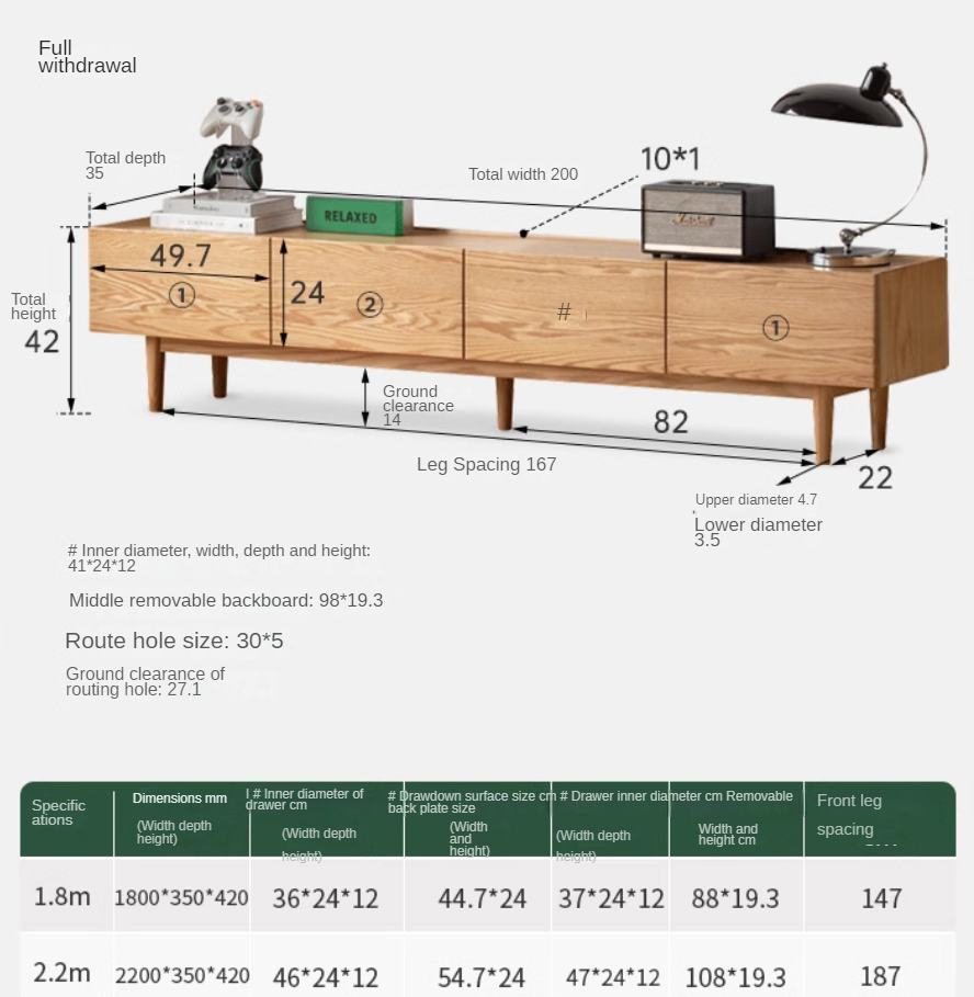 Oak solid wood modern locker integrated TV cabinet