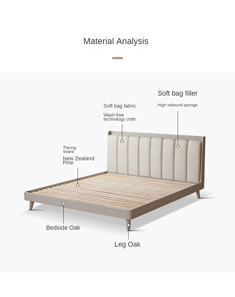 Oak Solid Wood piano key Bed, Technology Cloth_)