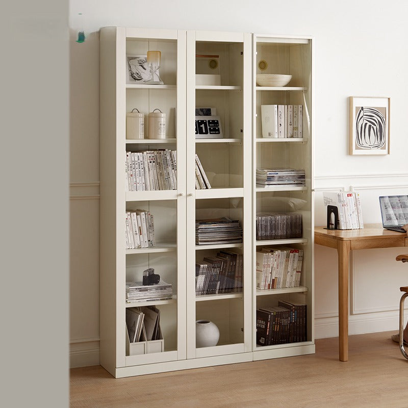 Poplar Solid Wood Bookcase Cream Style