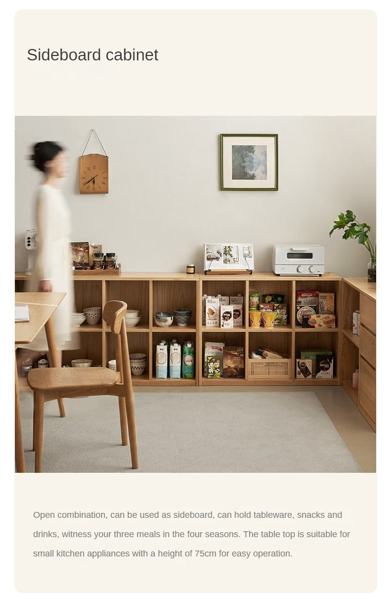 Ash solid wood bookcase simple floor bookshelf,