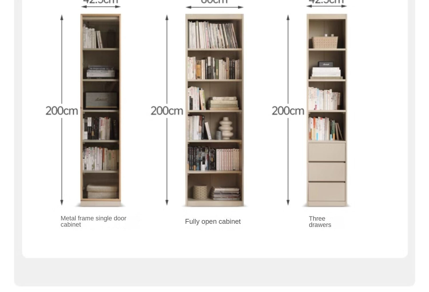 Poplar solid wood bookcase light luxury style<