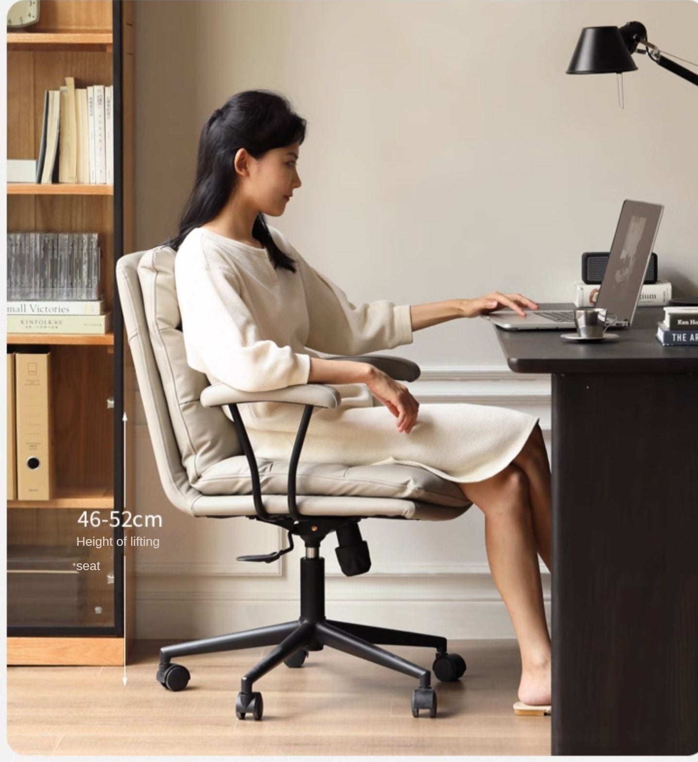 Office ergonomic liftable chair organic leather-