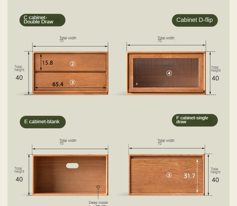 Cherry Solid wood free combination bookcase,