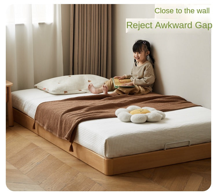 Beech Solid Wood Children's Splicing platform bed, headboard-free bed