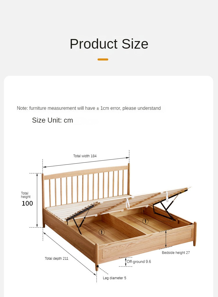 Oak Solid Wood Windsor box Bed _)