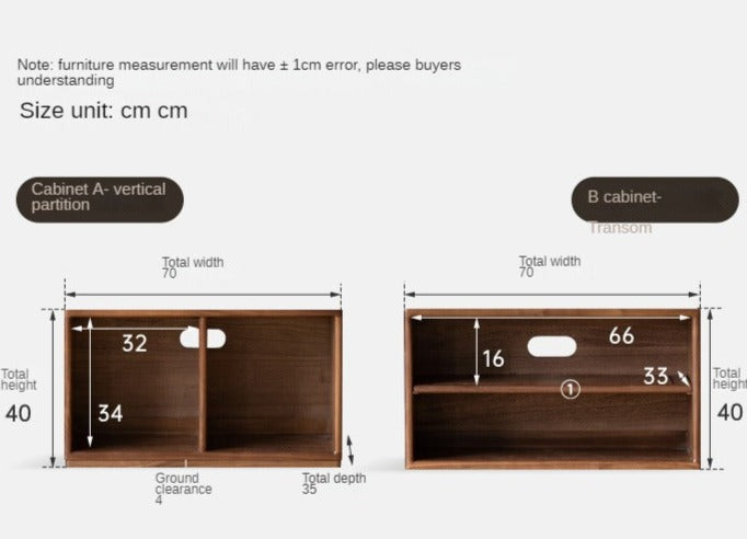 Black walnut Solid wood TV cabinet modern module combination storage<