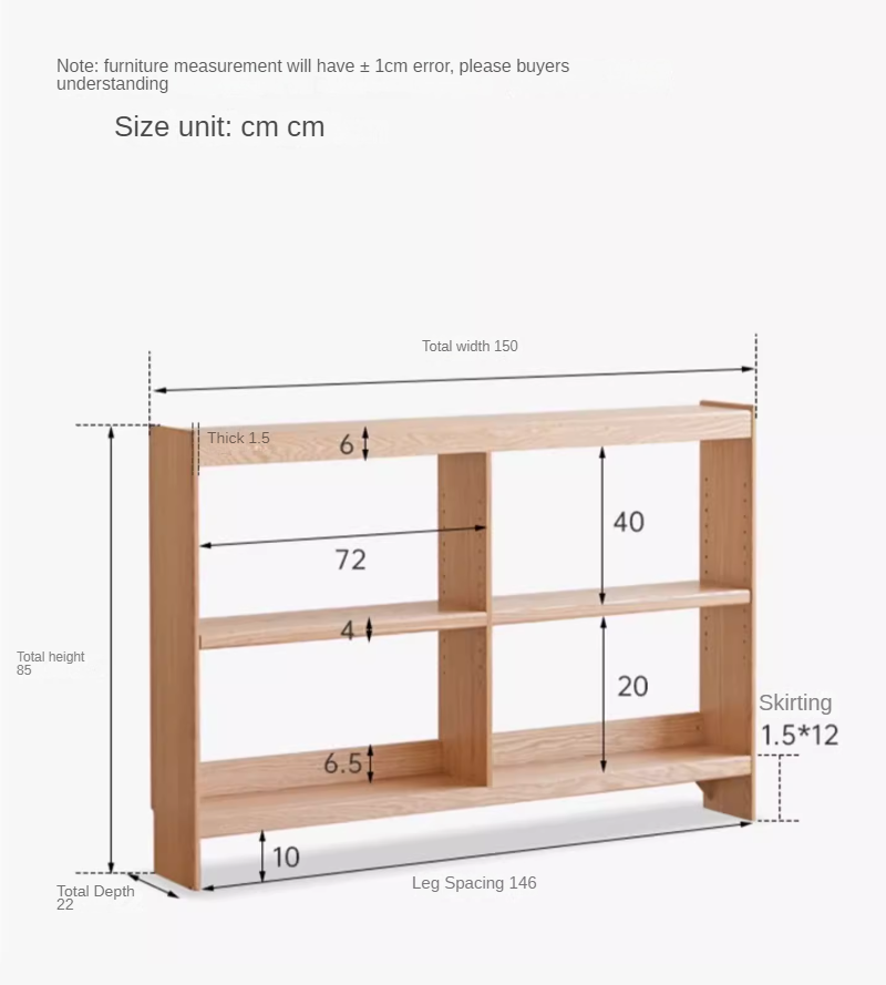 Oak solid wood ultra-narrow storage rack