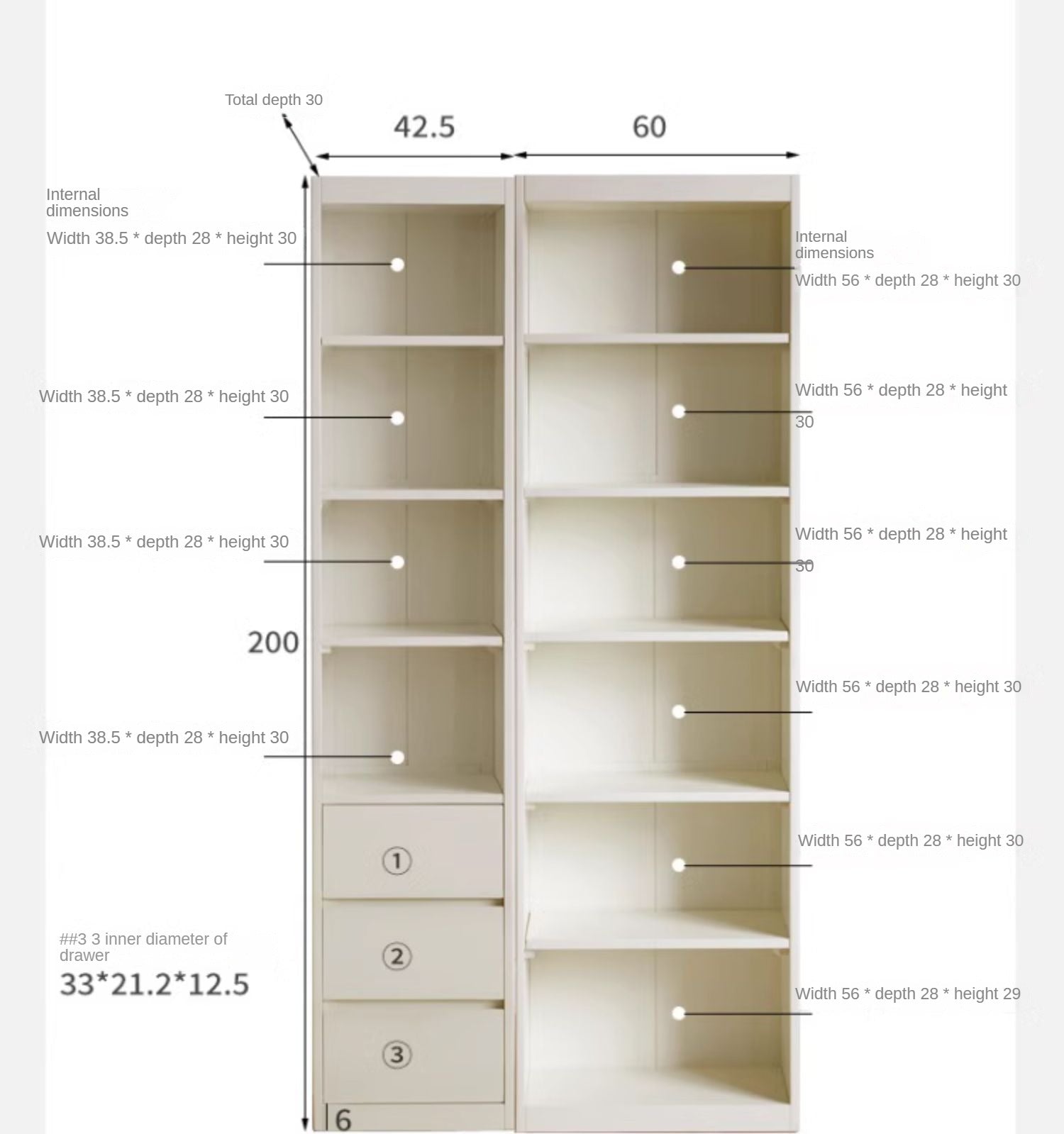 Poplar solid wood bookcase combination bookshelf wall-to-ceiling bookcase<