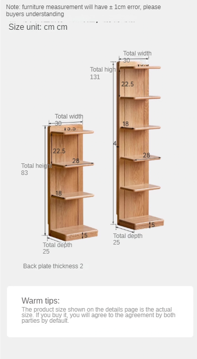 Oak solid wood modern multi-layer bookshelf