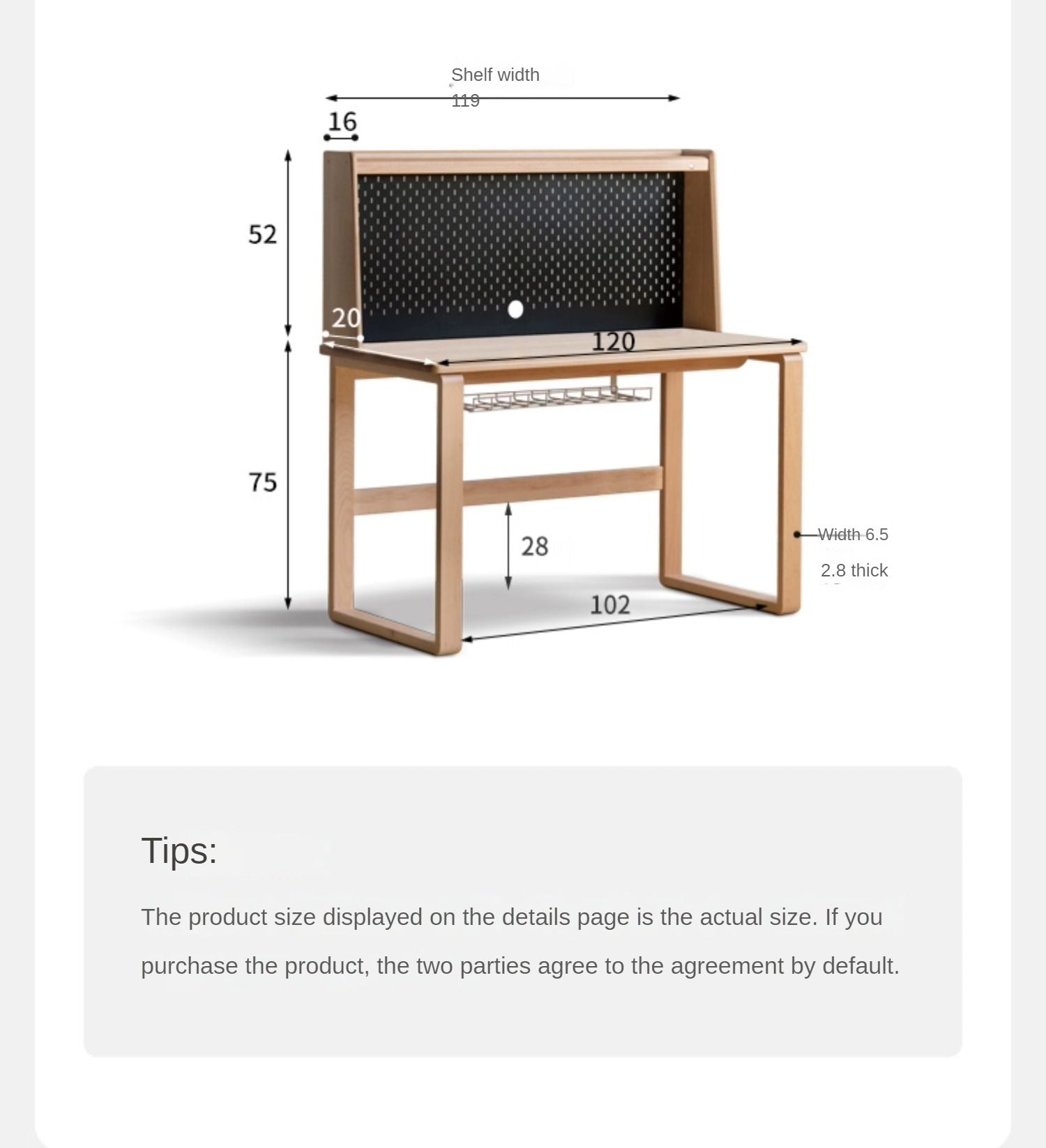 Beech Solid wood combination desk bookshelf integrated "