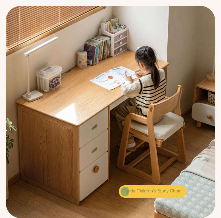 Oak solid wood modern children's study table