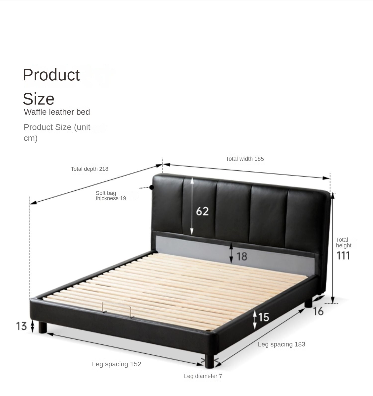 Leather Head Layer Cowhide Black Edged Bed_)