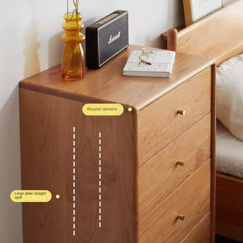 Cherry Solid Wood Modern Light Luxury Chest of Drawers