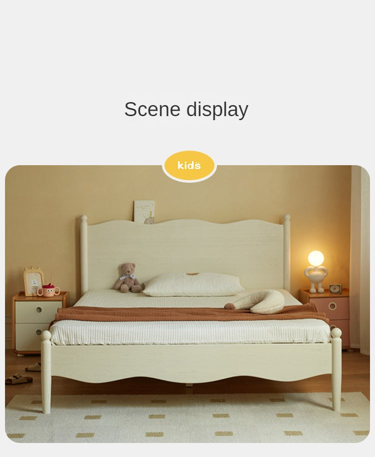 Oak solid wood Children's Bed Cream Style)