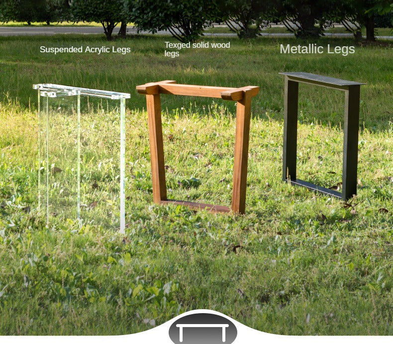 Black walnut, Ash Solid Wood, Metal, Acrylic Table Legs