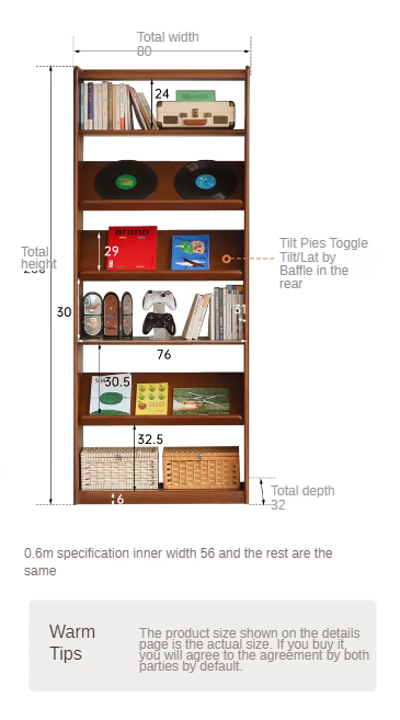 Poplar Solid Wood Antique Style Glass Combination Display Bookcase