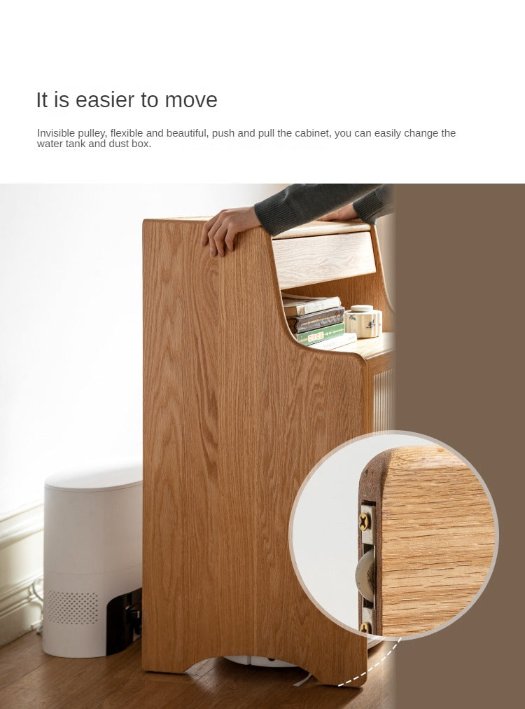 Solid wood side cabinet modern sweeping robot storage cabinet-