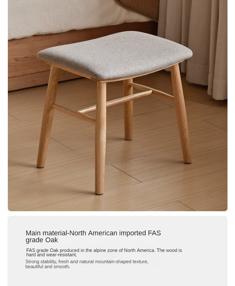 Oak Solid Wood Modern Dressing Stool