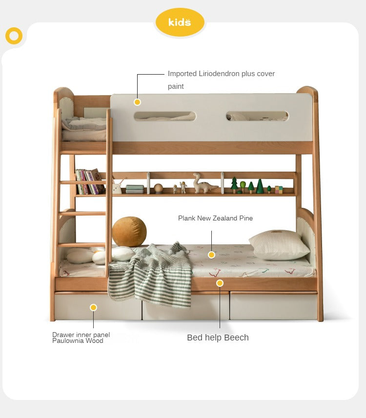 Poplar solid wood Children's multifunctional Bunk Bed.